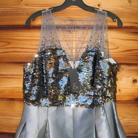 Sachin + Babi Womens Erica High Shine Gown Dress Pockets - Picture 8 of 14